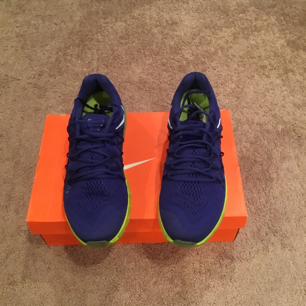 Nike Royal Blue and Lime Sneakers